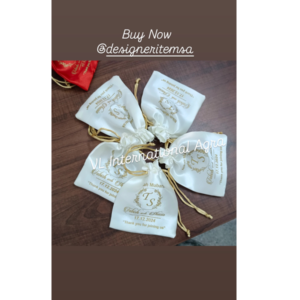 Customized Satin Offwhite Potli Bags