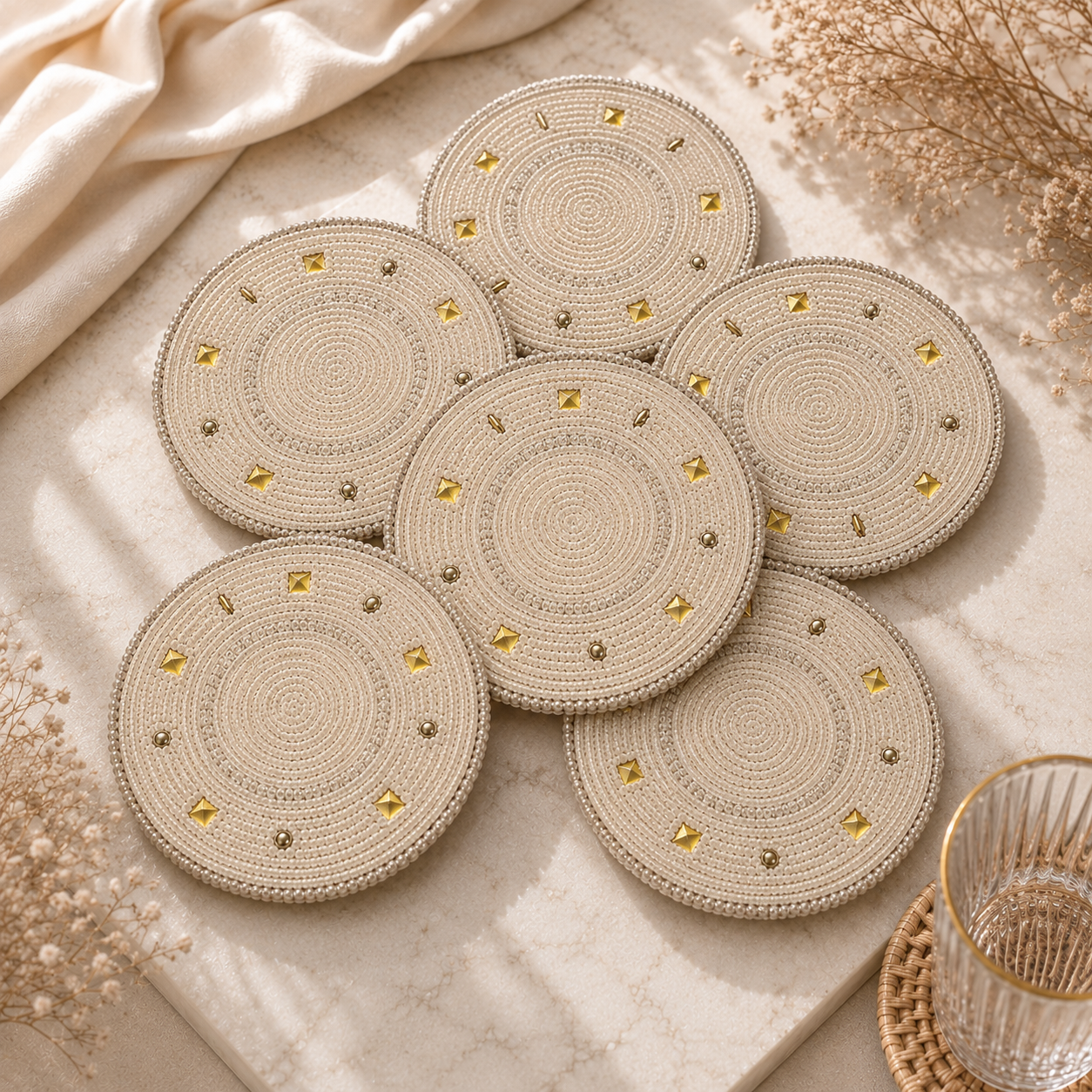Beaded Coaster Set of 6
