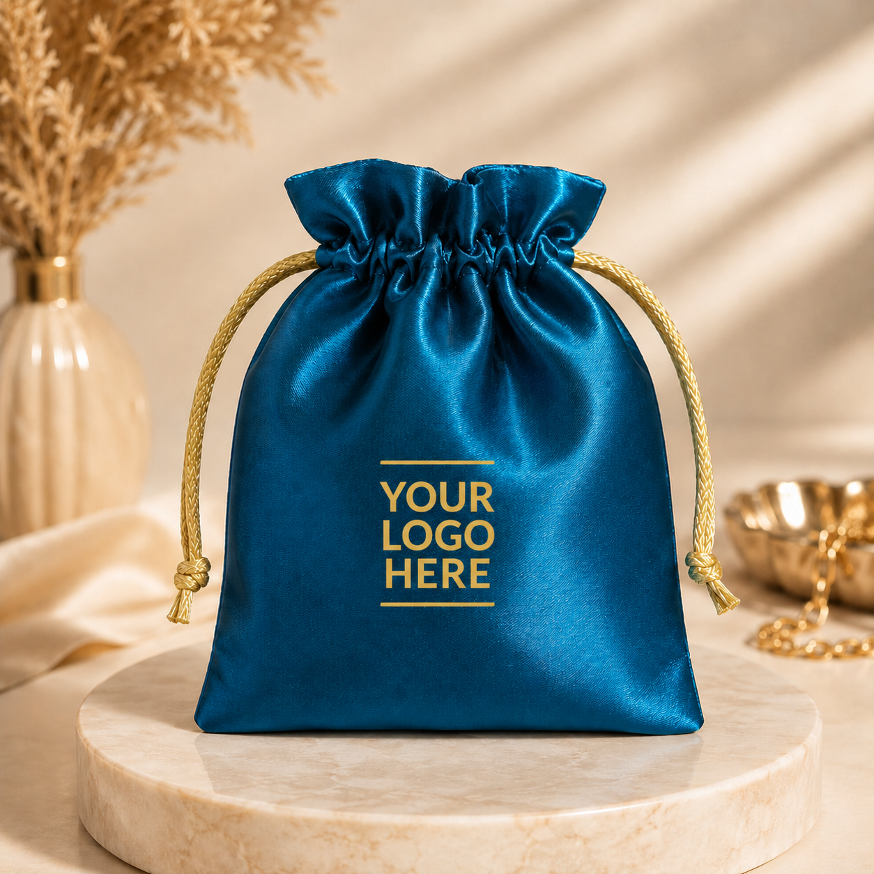 Custom Print Satin Potli Bag