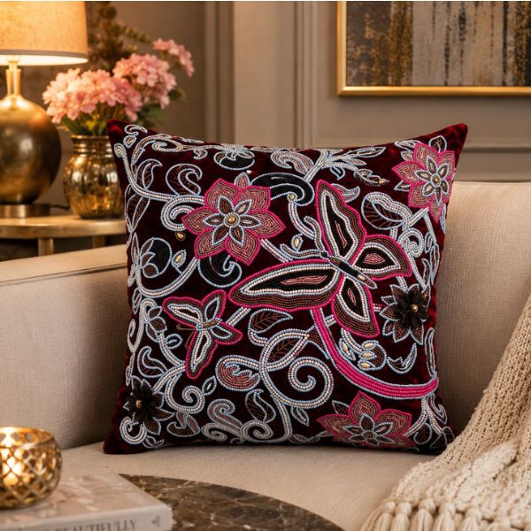 Handmade Beaded & Zardosi Cushion Cover8