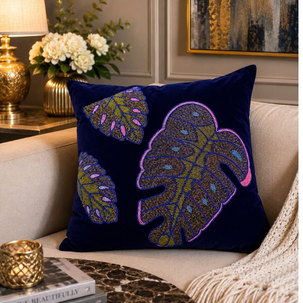 Handmade Beaded & Zardosi Cushion Cover9