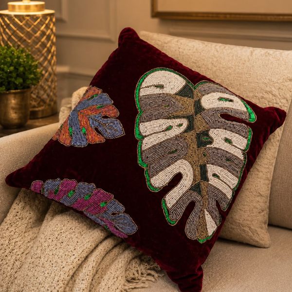 Handmade Beaded & Zardosi Cushion Cover12