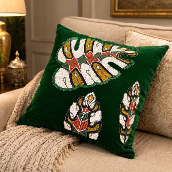 Handmade Beaded & Zardosi Cushion Cover15