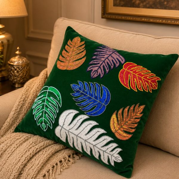 Handmade Beaded & Zardosi Cushion Cover16
