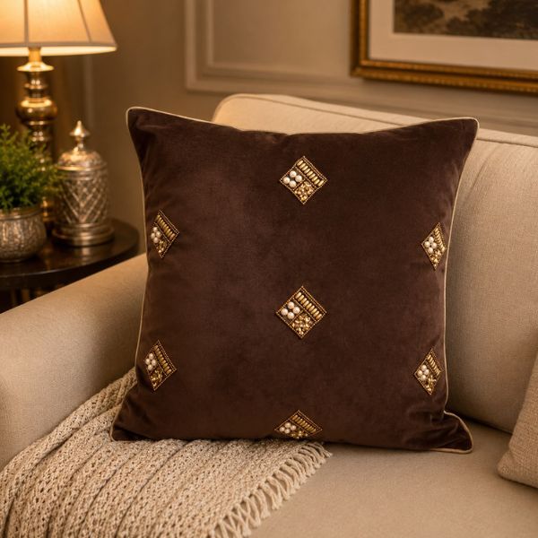 Handmade Beaded & Zardosi Cushion Cover23
