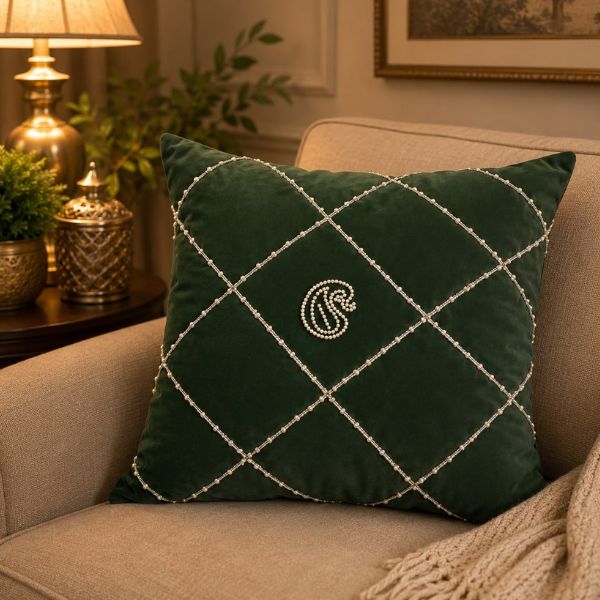 Handmade Beaded & Zardosi Cushion Cover21